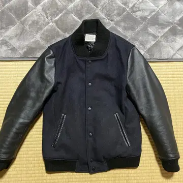 나노 유니버스 AZ 별주 가죽 소매 바시티 자켓 S