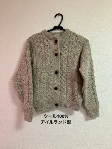 Carraghdonn 케이블 니트 가디건 울 100% 아일랜드