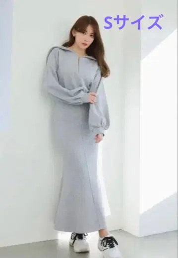 새상품급 Half Zip Sweat Dress gray