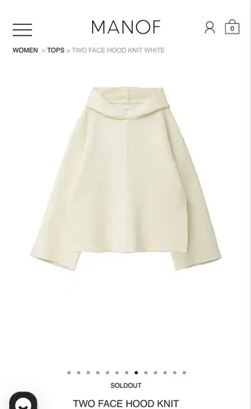 MANOF 투 페이스 후드 니트 화이트 얼룩 있음