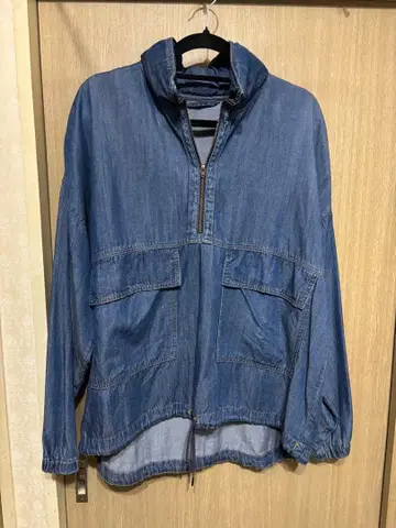 데님 블루 하프 지퍼 자켓