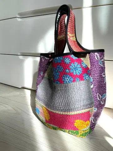 래리 퀼트 칸타 퀼트 자수 핸드백 패치워크