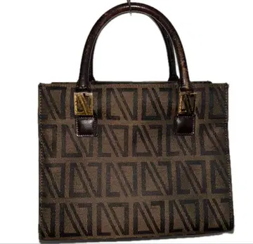 기하학 패턴 토트백 브라운