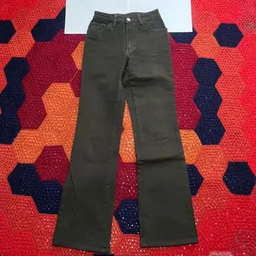 SOMETHING 올리브 그린 부츠컷 데님