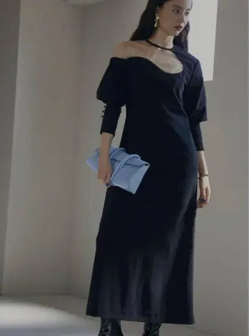 Ameri LAKE CURVE TRICOT RIB DRESS