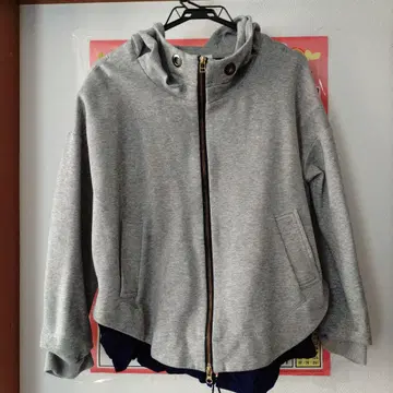 그레이 후드 부착 후드티