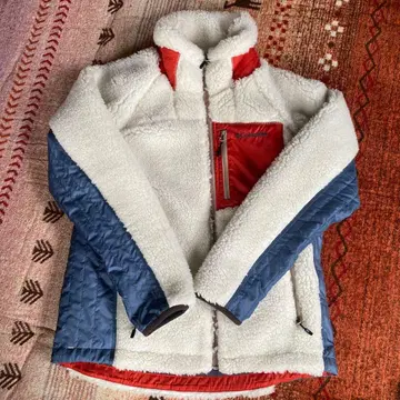 플리스 자켓 화이트/네이비/레드