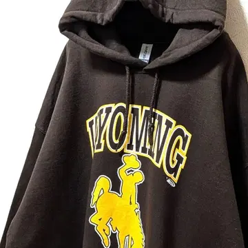 길단 와이오밍 로고 후드 맨투맨 브라운 L 구제 의류