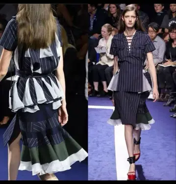 sacai 사카이 컬렉션 라인 플레어 스커트 뒷면 플레어 스커트