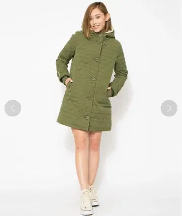 [ 새상품급 ] 밀크페도 밀리터리 하트 무늬 롱 카키