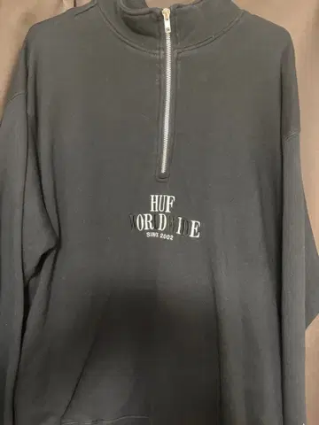 HUF 하프 지퍼 트레이닝복 L 블랙
