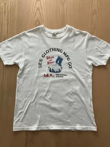 UES DENIM WASH 프린트 셔츠 화이트