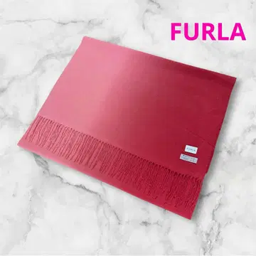 새상품급 FURLA 훌라 캐시미어 스톨 머플러 핑크 빨간색