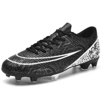 축구화 스파이크 키즈 어린이 벨크로 테이프 블랙/화이트