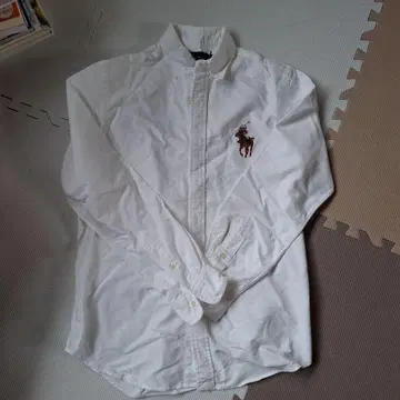 자수 화이트 긴팔 셔츠 랄프 로렌