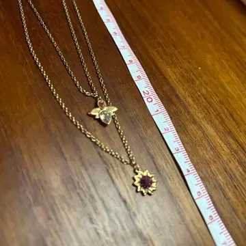 꽃 모티브 크리스탈 2중 체인 목걸이 스와로브스키