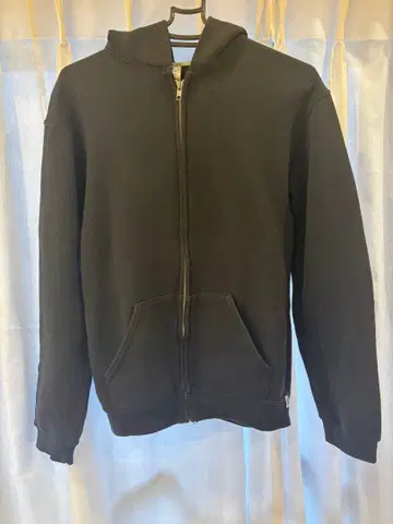 러셀 애슬레틱 맨투맨 지퍼 후드티 블랙