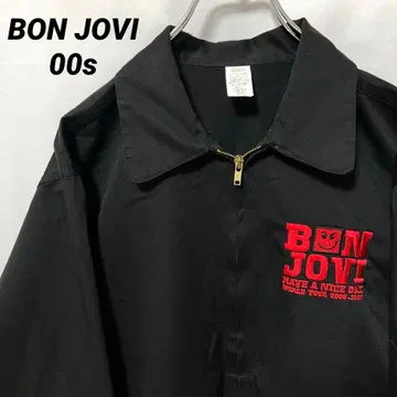 N-6100 00s 본 조비 월드 투어 자켓 블루종 자수 M