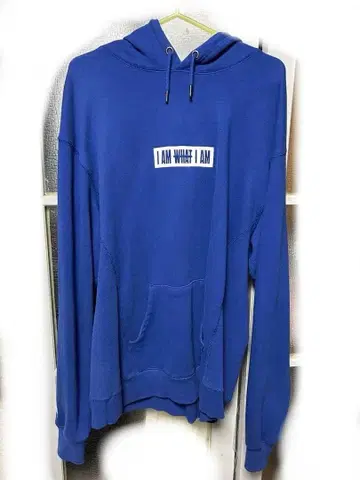 I AM WHAT I AM 프린트 후드티 L 파랑