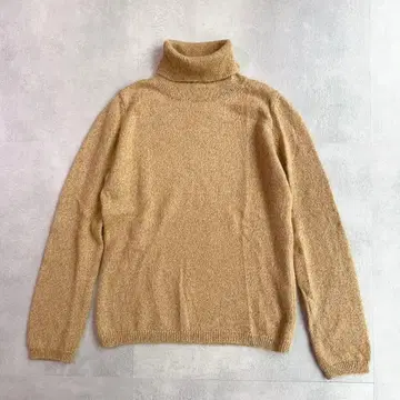 무인양품 카멜 100% 터틀넥 니트 스웨터 L