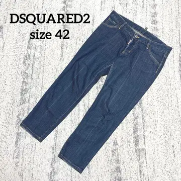 [ 디스퀘어드 ] 테이퍼드 데님 청바지 42 블루 데미지 가공