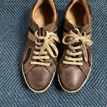 Hawkins sport 브라운 가죽 스트라이프 디자인 스니커즈