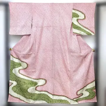 총 시보리 호몬기 핑크와 그린의 물결 무늬