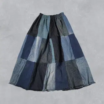 J233@ 90s 구제 의류 데님 패치워크 디자인 스커트 L