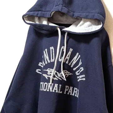 프레리 마운틴 캐니언 내셔널 파크 후드 맨투맨 네이비 L 구제 의류