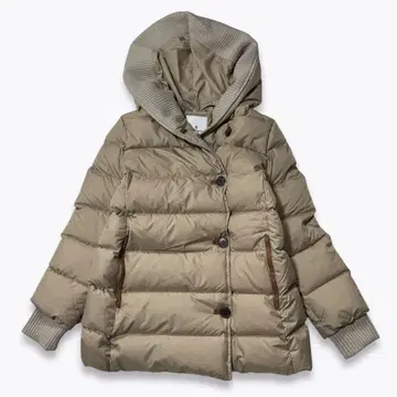 [컨디션 최상] 모라비토 리얼 다운 자켓 가죽 디자인 벨트 로고 패치