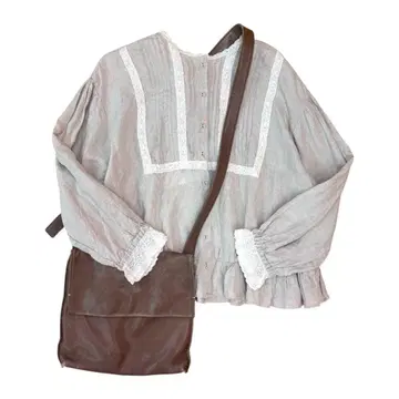 Genten 빈티지풍 가죽 숄더백 브라운