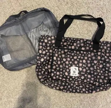 헬로키티 레오파드 무늬 대용량 백 압축 파우치