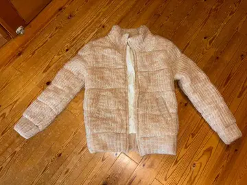 핑크 베이지 계열 퀼팅 플리스 자켓