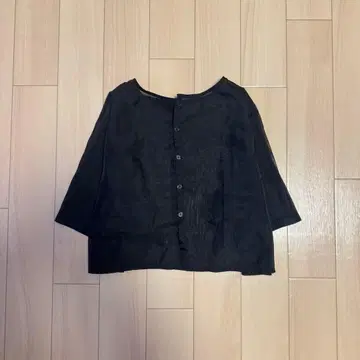 미스틱 시어 반팔 셔츠 블랙