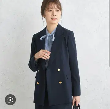 세탁 가능 더블 버튼 테일러드 자켓 네이비 AOKI 11호