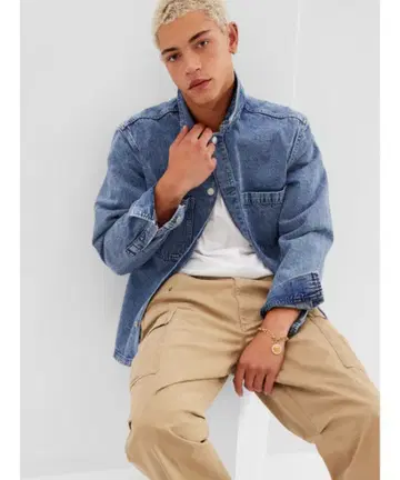 GAP 갭 데님 유틸리티 오버 셔츠 셔츠 자켓