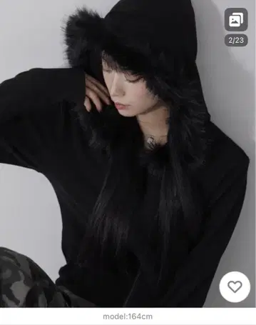 퍼 후드 블랙 후드티