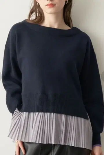 YECCA VECCA 예카 베카 플리츠 레이어드 니트