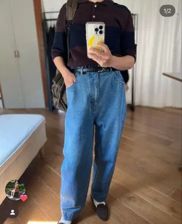 PHEENY/VINTAGE DENIM BIG JEANS(INDIGO)
