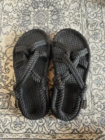 BODOMAN 블랙 뜨개질 샌들