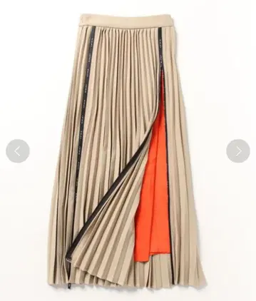 [ 인기 완판템 ] 리즈 리 지퍼 플리츠 스커트 베이지