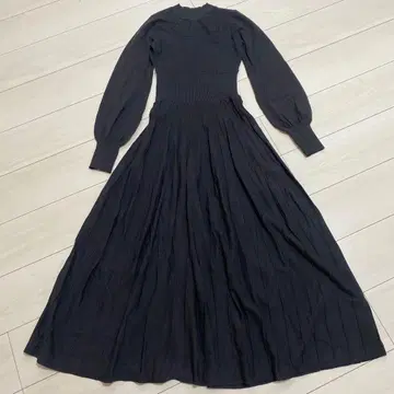 내추럴 뷰티 베이직 비침 코르셋 니트 원피스 M 블랙 그레이