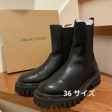 FREAK'S STORE 블랙 통굽 사이드 고어 부츠