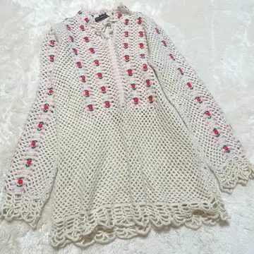 빈티지 시스루 짜임 크로셰 니트