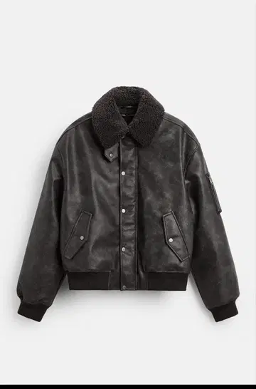 ZARA 페이크 레더 탈부착 가능한 카라 부착 자켓 24AW