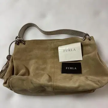 FURLA 베이지 스웨이드 숄더백