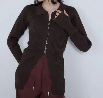 le ELMi 스키퍼 폴로 니트 슬림 핏 가디건