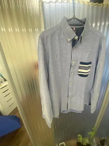 BEAMS 버튼다운 셔츠 블루 L 사이즈