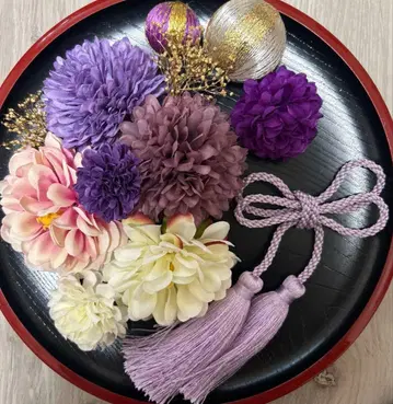 성인식 졸업식 시치고산 사전 촬영 머리 장식