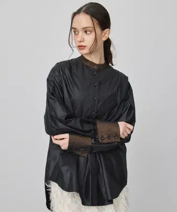 PUBLIC TOKYO 퍼블릭 도쿄 레더라이크 드레스 셔츠